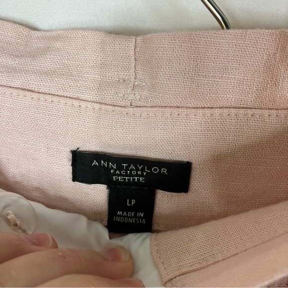 Ann Taylor Factory | Light Pink Linen Blend Pants L PETITE - Picture 4 of 7